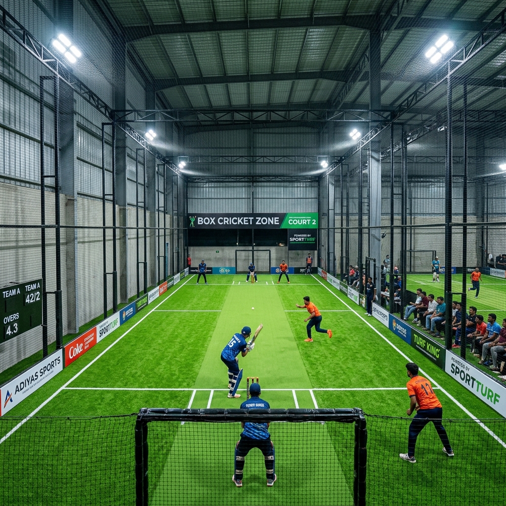 Box cricket nets and ground setup